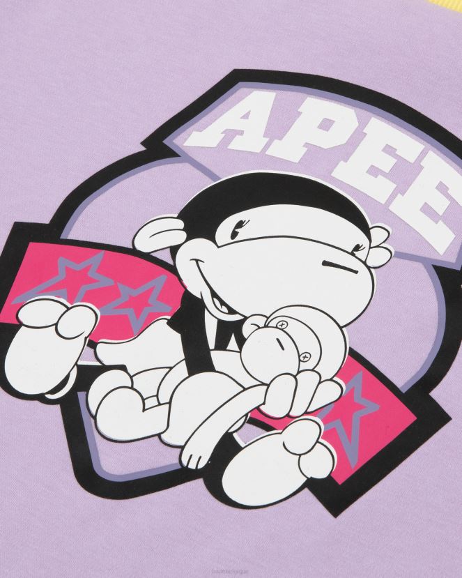 t-shirt court graphique A Bathing Ape femmes ZHX6N41046 violet