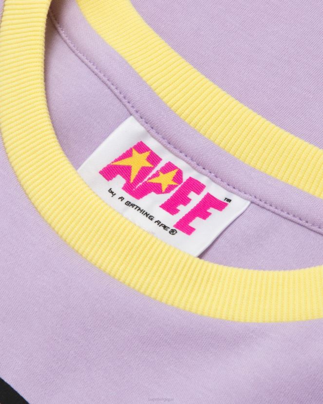t-shirt court graphique A Bathing Ape femmes ZHX6N41046 violet