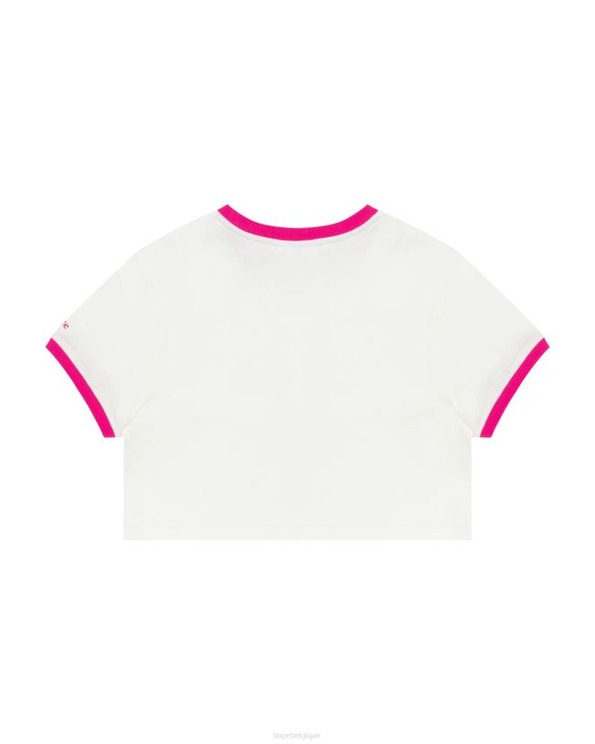 t-shirt court à cœur A Bathing Ape femmes ZHX6N4963 mur blanc