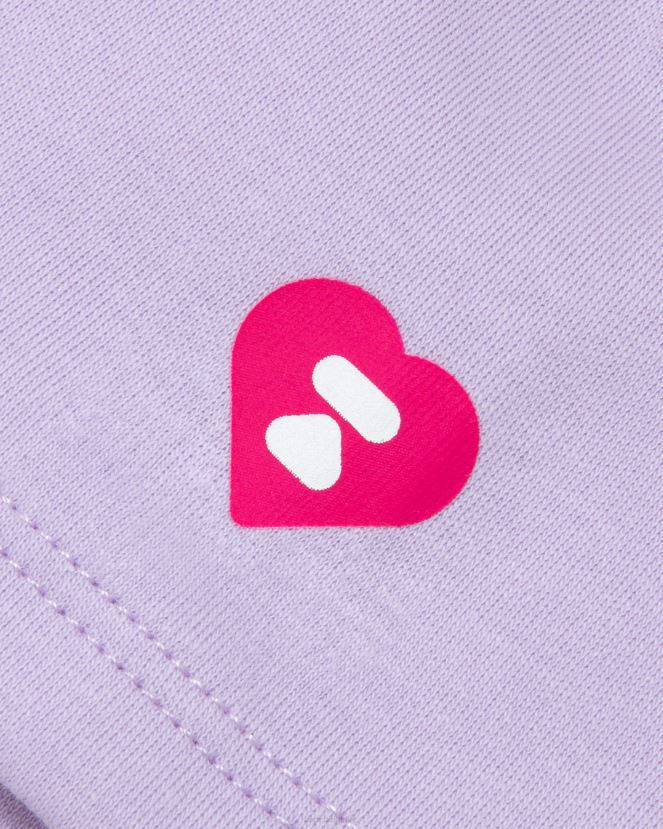 t-shirt court à double logo A Bathing Ape femmes ZHX6N4955 lilas pastel