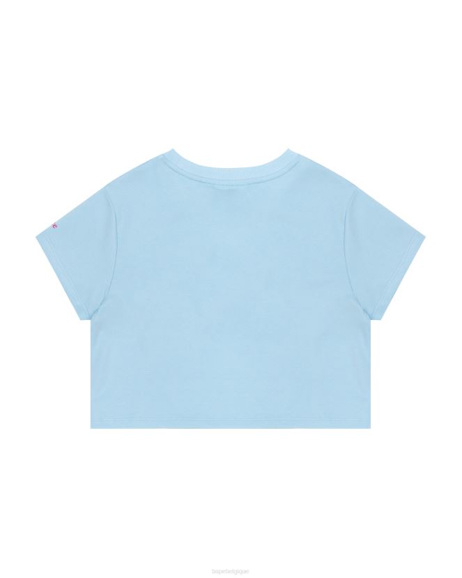 t-shirt court à fleurs A Bathing Ape femmes ZHX6N4965 bleu ciel
