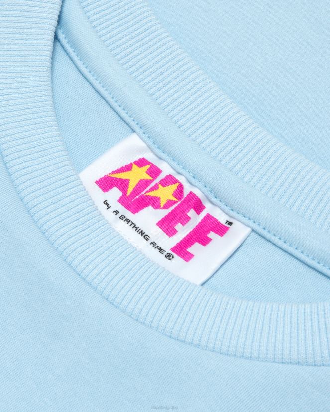 t-shirt court à fleurs A Bathing Ape femmes ZHX6N4965 bleu ciel
