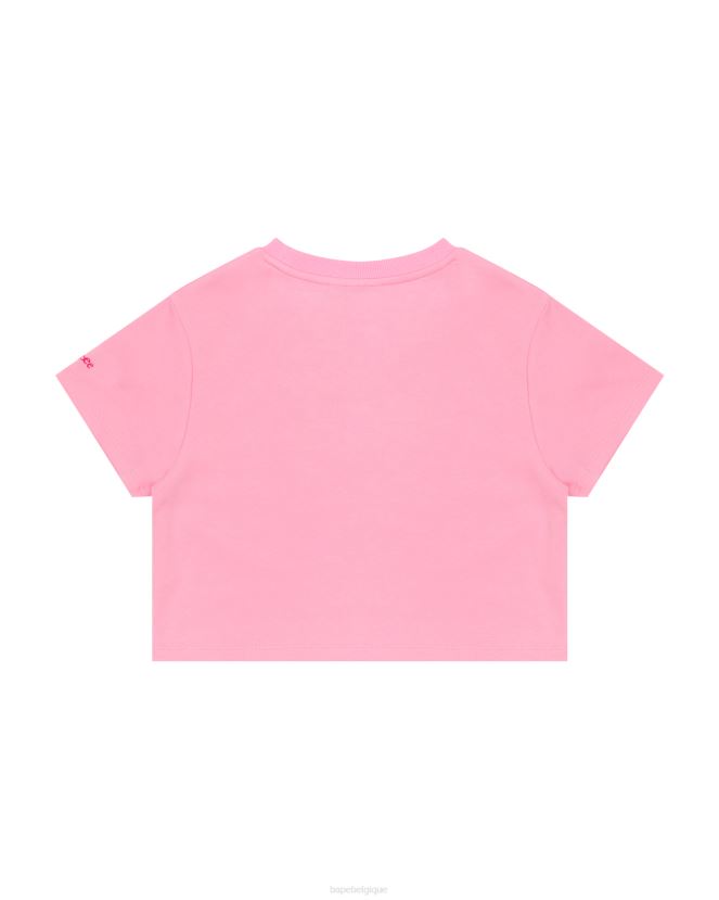 t-shirt court à fleurs A Bathing Ape femmes ZHX6N4966 rose