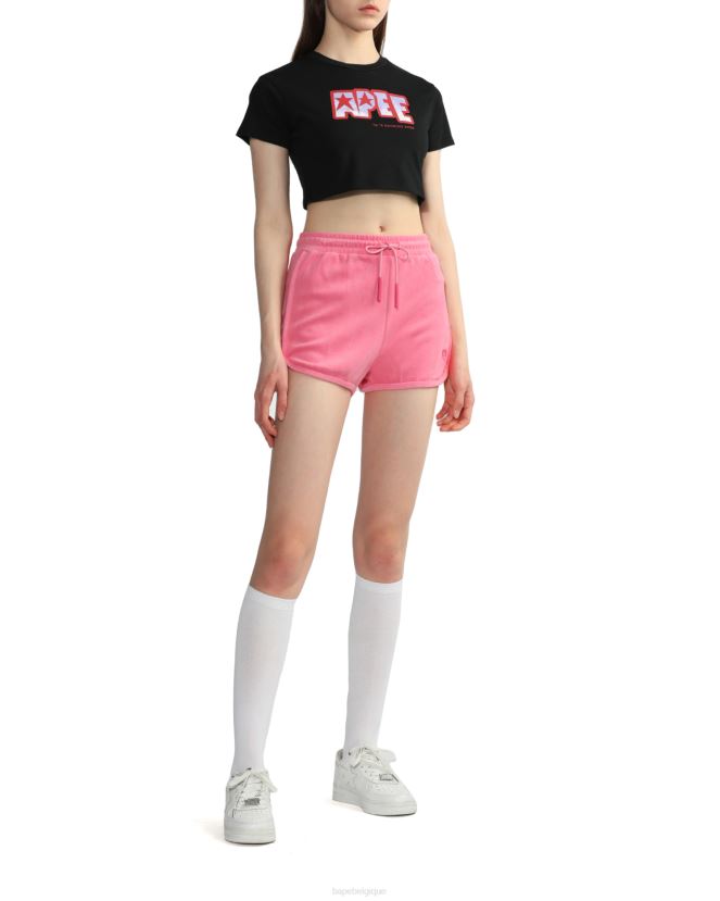 t-shirt court à logo imprimé A Bathing Ape femmes ZHX6N4797 noir