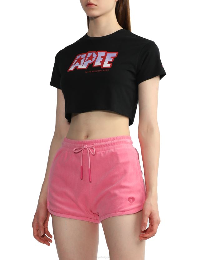t-shirt court à logo imprimé A Bathing Ape femmes ZHX6N4797 noir
