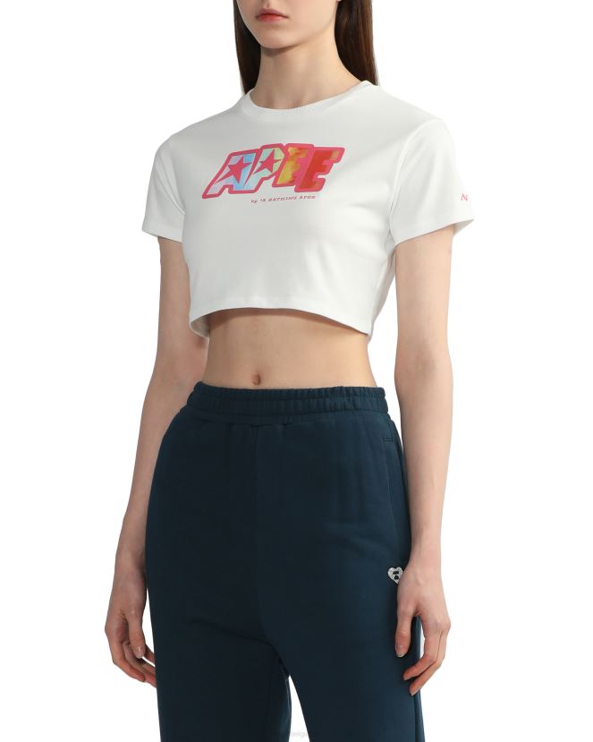 t-shirt court à logo imprimé A Bathing Ape femmes ZHX6N4799 blanc