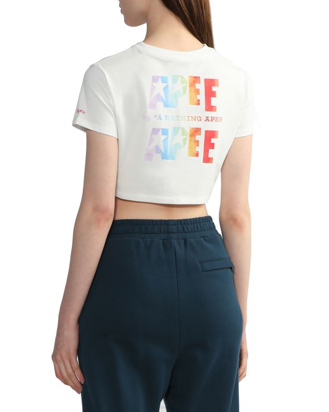 t-shirt court à logo imprimé A Bathing Ape femmes ZHX6N4799 blanc