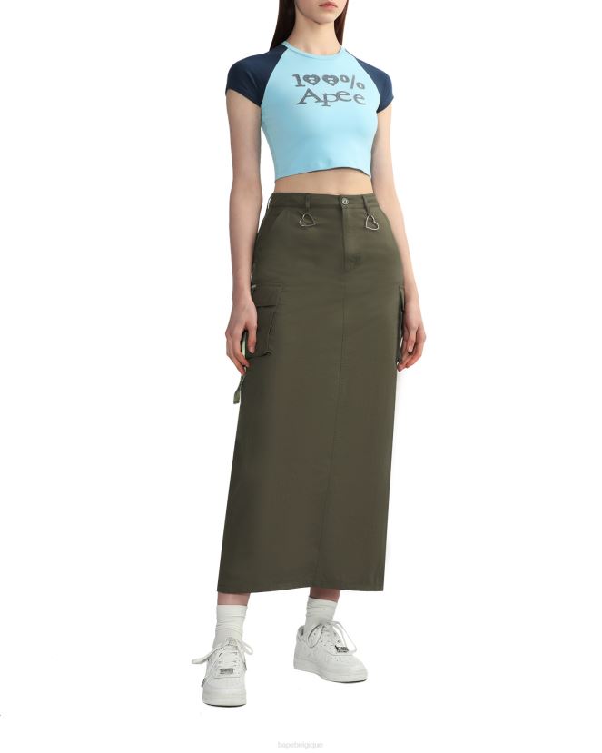 t-shirt court à raglan graphique A Bathing Ape femmes ZHX6N4835 bleu clair