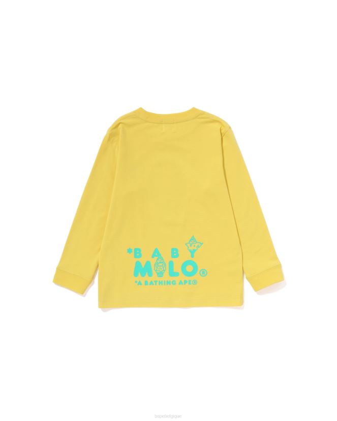 t-shirt de crème glacée bébé milo A Bathing Ape enfants ZHX6N41410 jaune