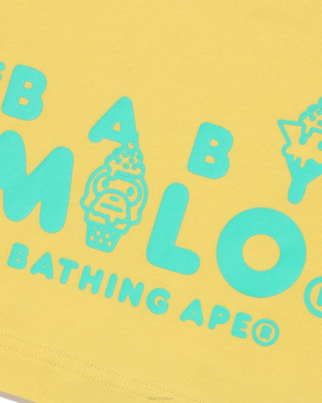 t-shirt de crème glacée bébé milo A Bathing Ape enfants ZHX6N41410 jaune