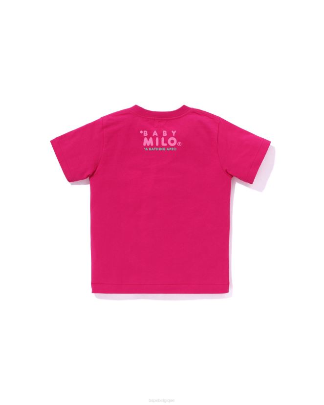 t-shirt de crème glacée bébé milo A Bathing Ape enfants ZHX6N41411 rose carmin