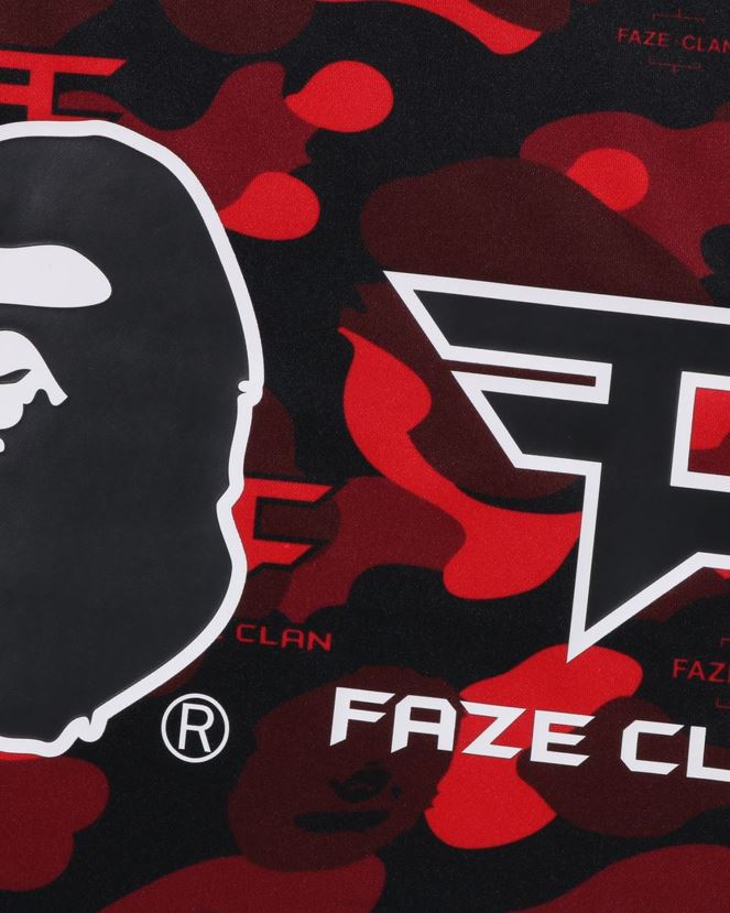 t-shirt de hockey bape x faze clanHommes ZHX6N4262 rouge vif