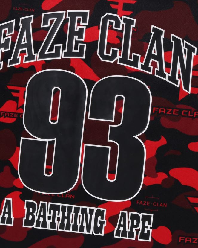 t-shirt de hockey bape x faze clanHommes ZHX6N4262 rouge vif
