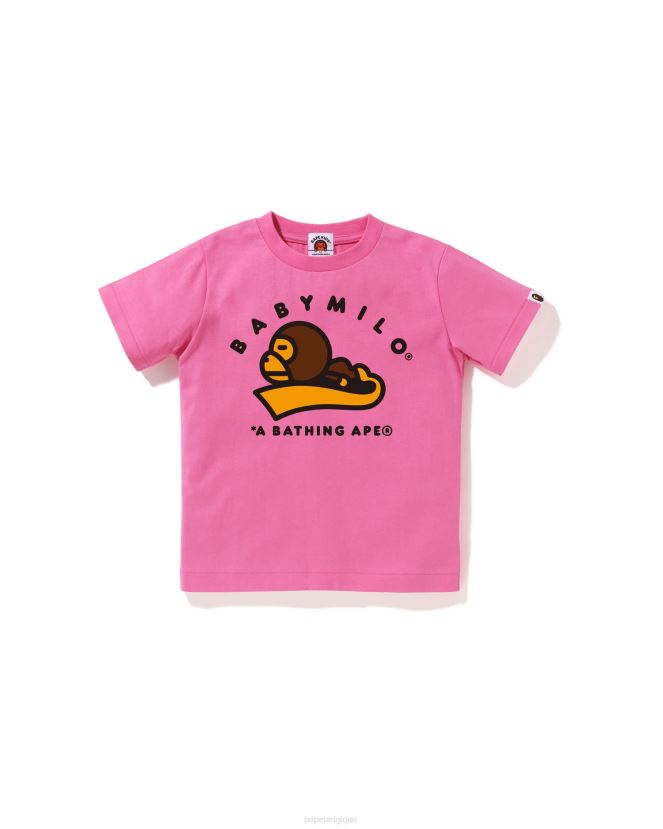 t-shirt de sommeil bébé milo A Bathing Ape enfants ZHX6N41552 rose