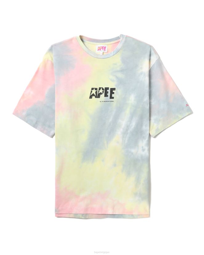 t-shirt fendu graphique tie-dye A Bathing Ape femmes ZHX6N4848 rose