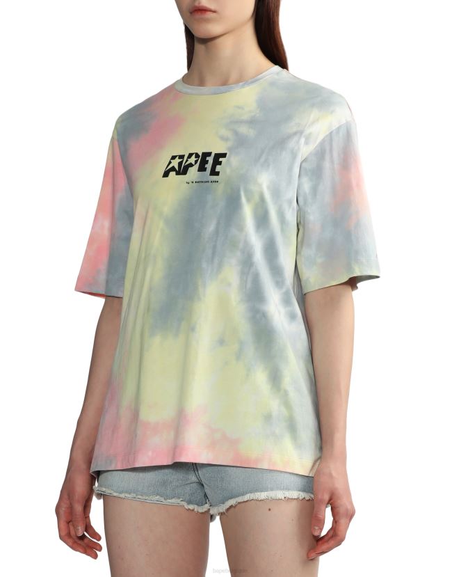 t-shirt fendu graphique tie-dye A Bathing Ape femmes ZHX6N4848 rose