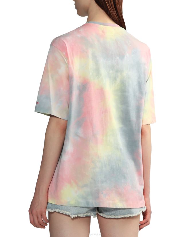 t-shirt fendu graphique tie-dye A Bathing Ape femmes ZHX6N4848 rose