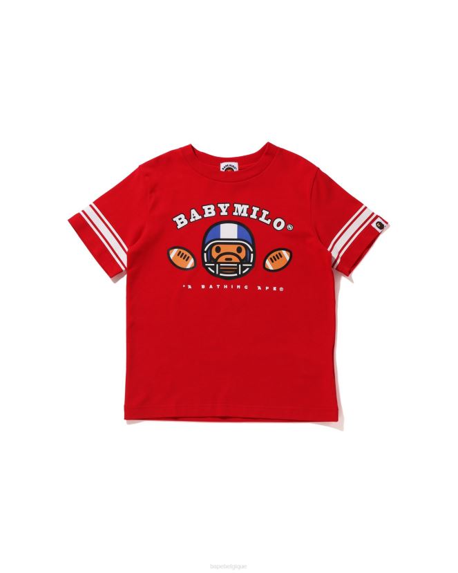 t-shirt football bébé milo A Bathing Ape enfants ZHX6N41583 rouge vif