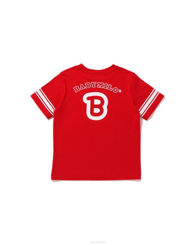 t-shirt football bébé milo A Bathing Ape enfants ZHX6N41583 rouge vif