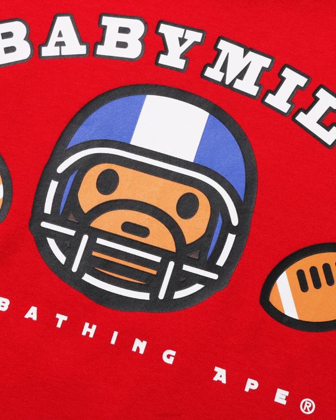 t-shirt football bébé milo A Bathing Ape enfants ZHX6N41583 rouge vif