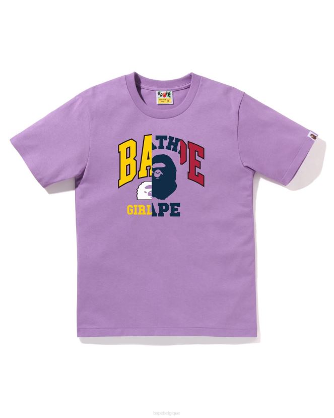 t-shirt graphique A Bathing Ape femmes ZHX6N4867 violet