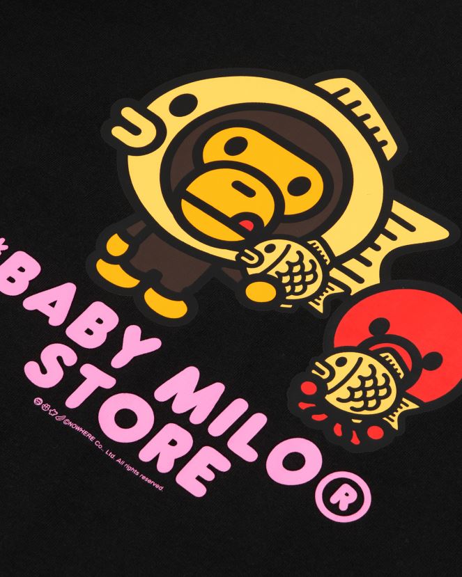 t-shirt graphique bébé milo A Bathing Ape femmes ZHX6N4860 noir