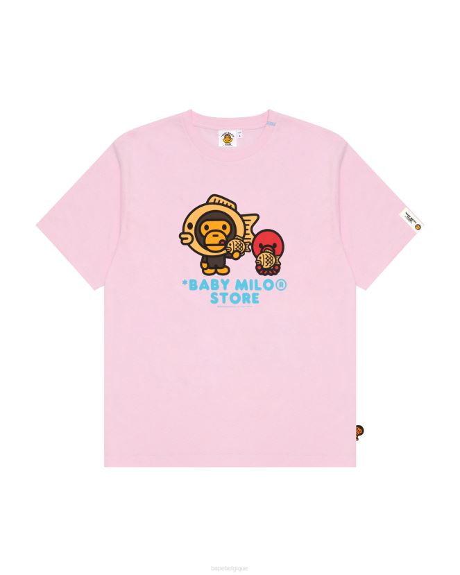 t-shirt graphique bébé milo A Bathing Ape femmes ZHX6N4861 rose