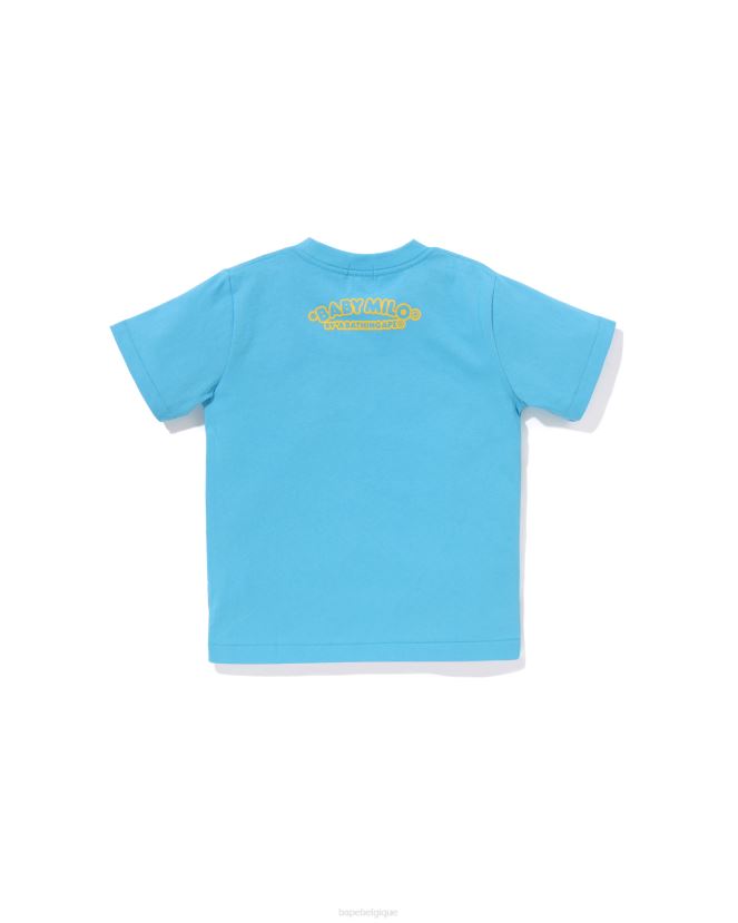 t-shirt imprimé gilet de pêche pour bébé milo A Bathing Ape enfants ZHX6N41316 bleu clair