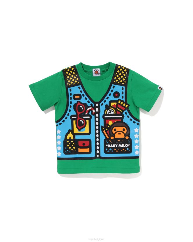 t-shirt imprimé gilet de pêche pour bébé milo A Bathing Ape enfants ZHX6N41317 émeraude