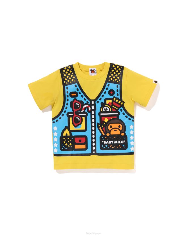 t-shirt imprimé gilet de pêche pour bébé milo A Bathing Ape enfants ZHX6N41321 jaune