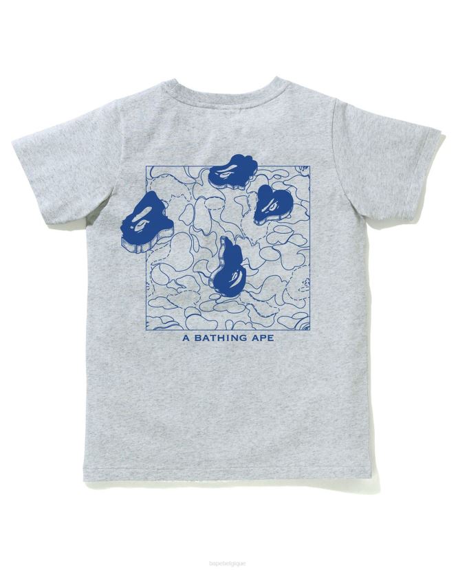 t-shirt imprimé à l\encre A Bathing Ape femmes ZHX6N4928 gris