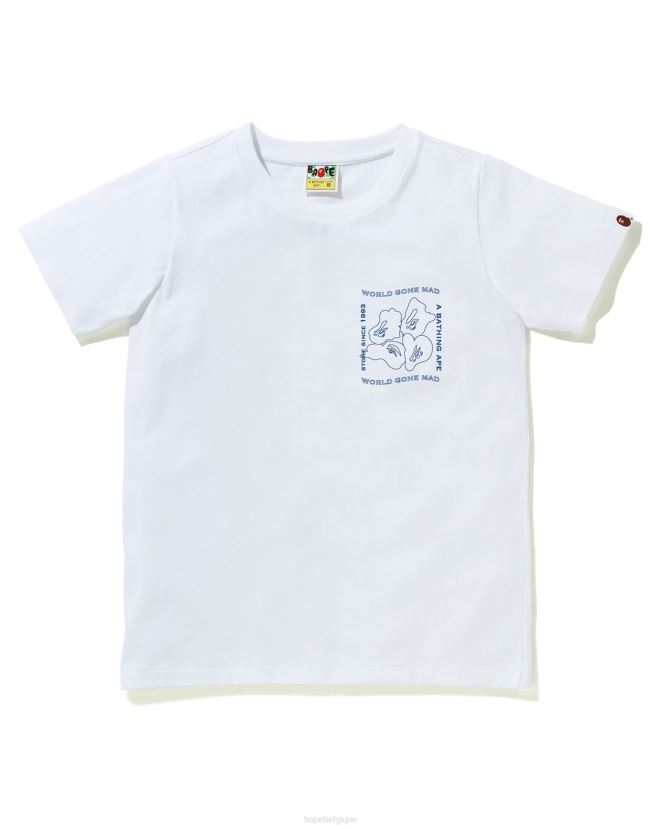 t-shirt imprimé à lencre A Bathing Ape femmes ZHX6N4930 blanc
