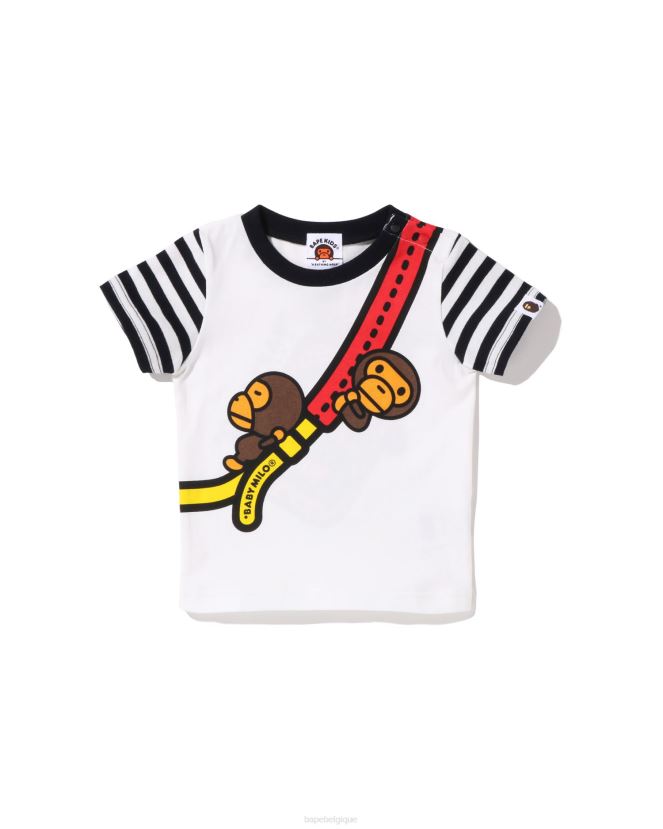 t-shirt imprimé à une épaule milo pour bébé A Bathing Ape enfants ZHX6N41607 noir