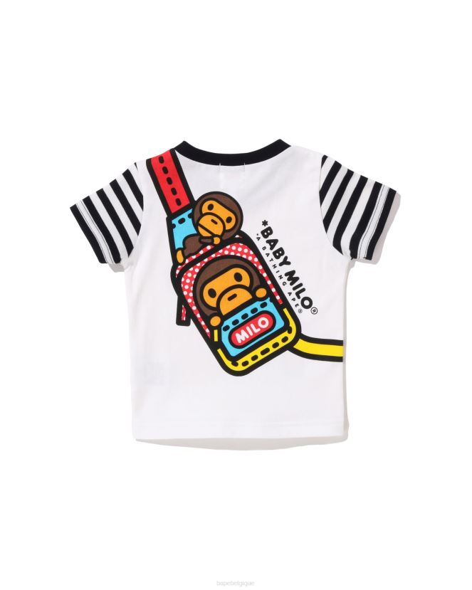 t-shirt imprimé à une épaule milo pour bébé A Bathing Ape enfants ZHX6N41607 noir