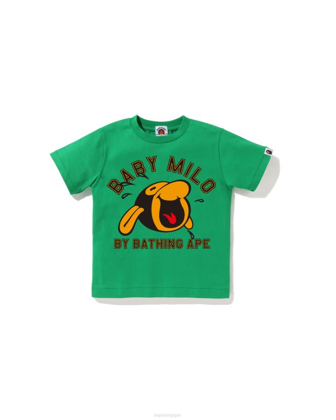 t-shirt milo classique pour bébé A Bathing Ape enfants ZHX6N41349 armée verte