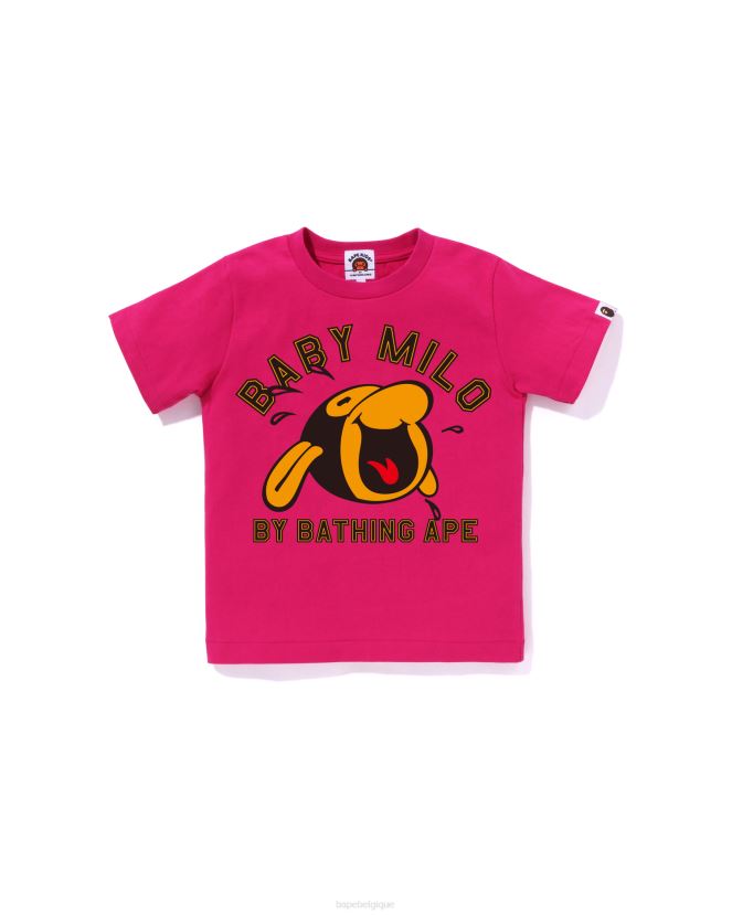 t-shirt milo classique pour bébé A Bathing Ape enfants ZHX6N41350 rose
