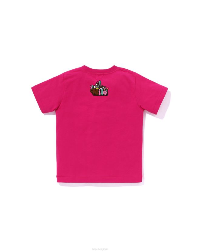 t-shirt milo et lisa aux fruits mélangés pour bébé milo A Bathing Ape enfants ZHX6N41382 rose carmin
