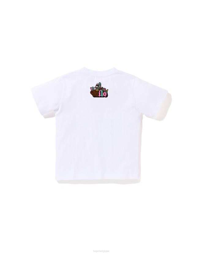 t-shirt milo et lisa aux fruits mélangés pour bébé milo A Bathing Ape enfants ZHX6N41383 blanc