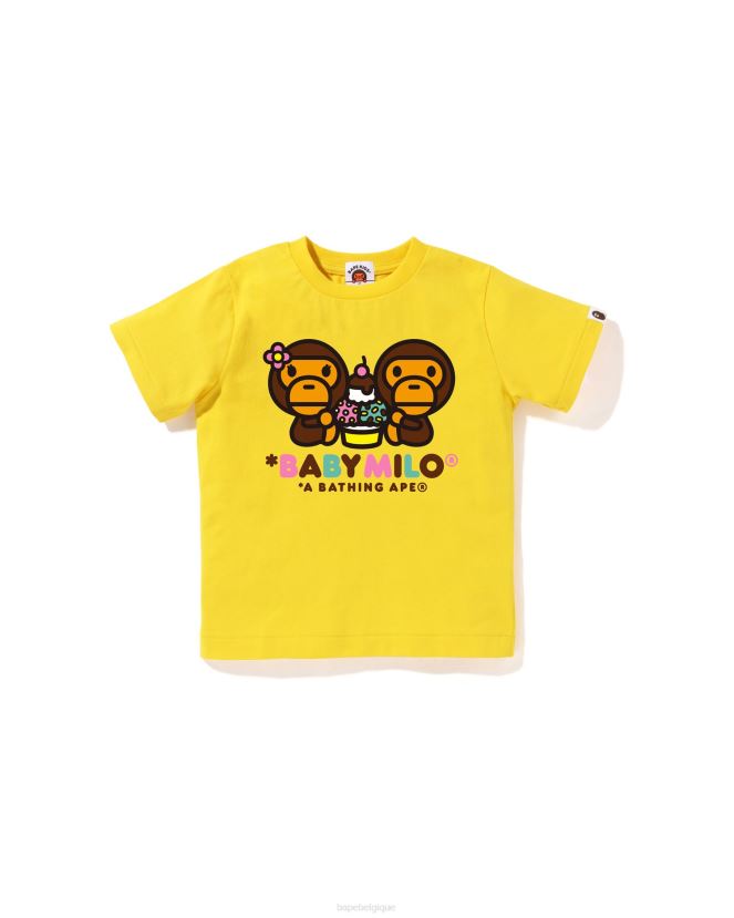 t-shirt milo et lisa aux fruits mélangés pour bébé milo A Bathing Ape enfants ZHX6N41384 jaune
