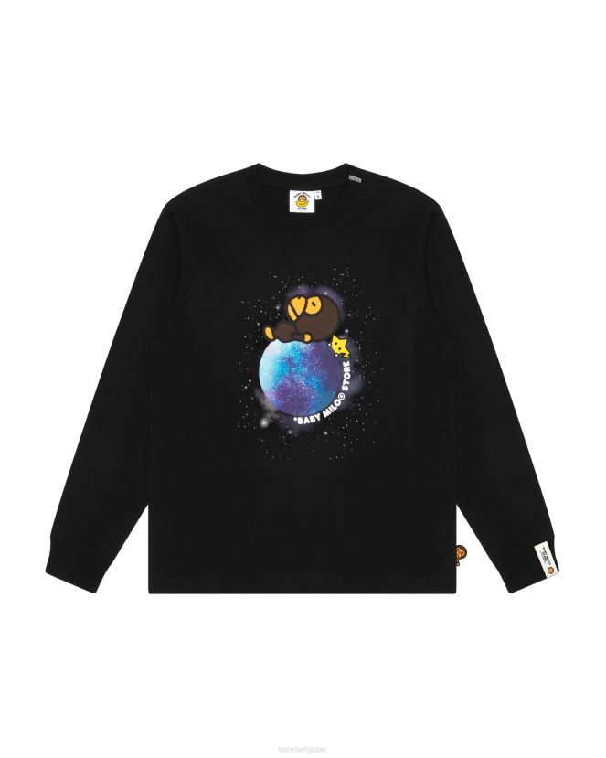 t-shirt milo graphique à manches longues pour bébé A Bathing Ape femmes ZHX6N4913 noir