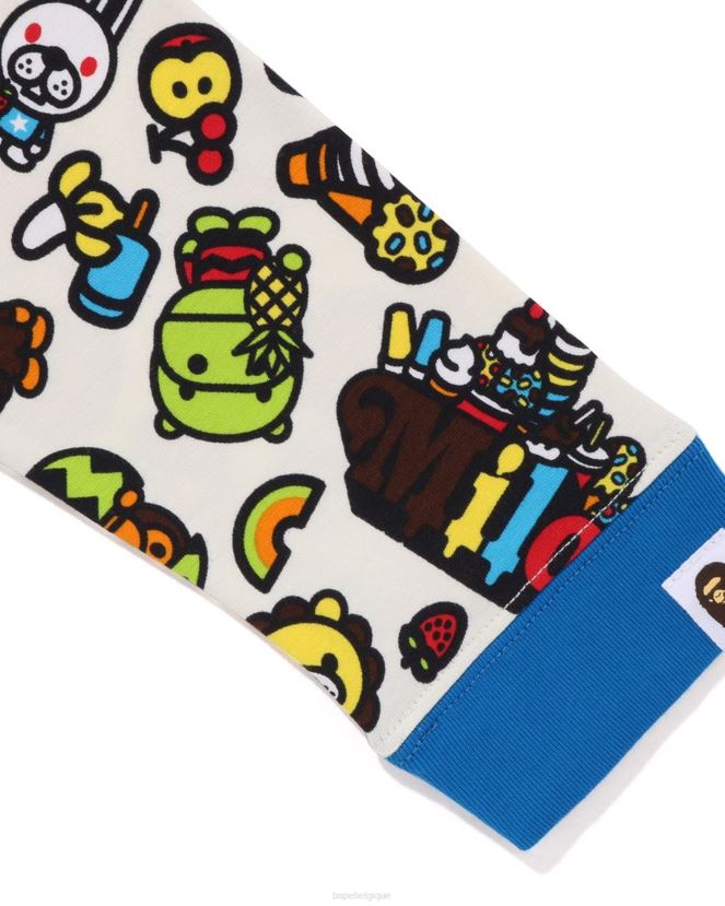t-shirt milo à manches superposées et fruits mélangés pour bébé A Bathing Ape enfants ZHX6N41452 bleu