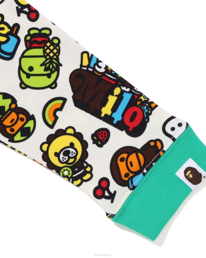 t-shirt milo à manches superposées et fruits mélangés pour bébé A Bathing Ape enfants ZHX6N41453 vert clair
