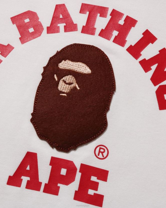 t-shirt raglan universitaire A Bathing Ape enfants ZHX6N41521 blanc