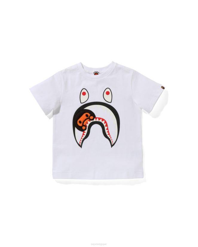 t-shirt requin milo polaire boa A Bathing Ape enfants ZHX6N41661 blanc