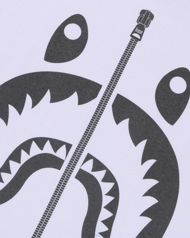 t-shirt requin pigmenté A Bathing Ape Hommes ZHX6N4283 blanc