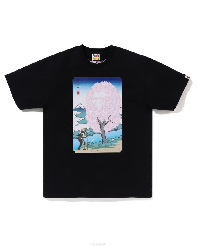 t-shirt sakura A Bathing Ape Hommes ZHX6N4216 noir