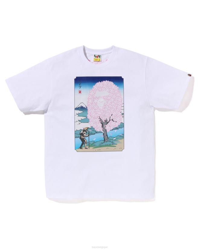 t-shirt sakura A Bathing Ape Hommes ZHX6N4217 blanc