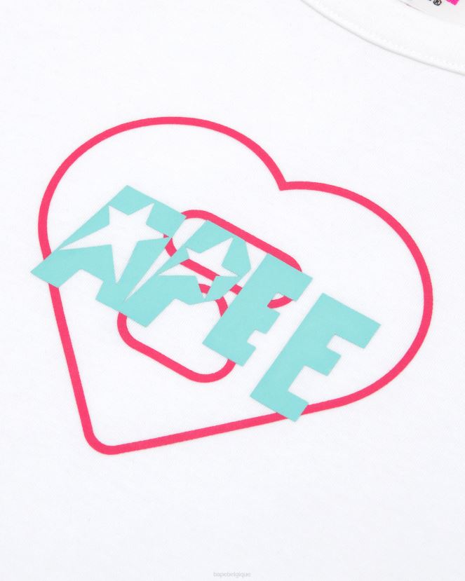 t-shirt slim à logo imprimé A Bathing Ape femmes ZHX6N41058 blanc