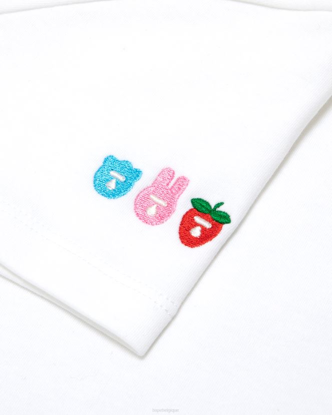 t-shirt slim à logo imprimé A Bathing Ape femmes ZHX6N41058 blanc
