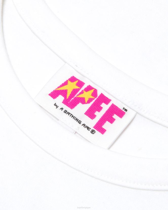 t-shirt slim à logo imprimé A Bathing Ape femmes ZHX6N41058 blanc